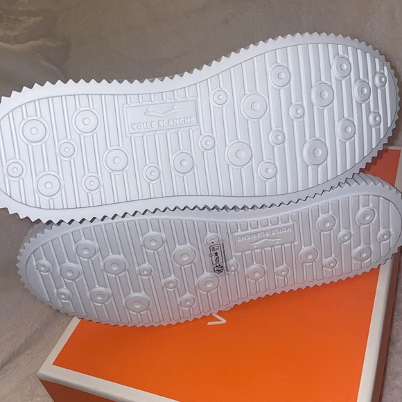 NWT VOILE BLANCHE LAURA Leather And Suede Sneakers in Light Blue-Cream - Picture 14 of 15